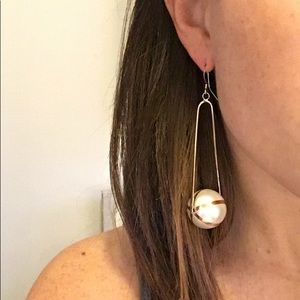 Diana Broussard Pearl Gold Swing Earrings